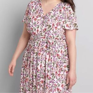Flutter sleeve Lane Bryant floral maxi - size 14 NWT